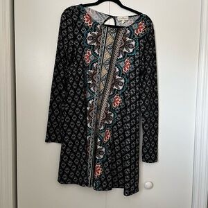 Derek Heart blue Dress with Multicolor Pattern